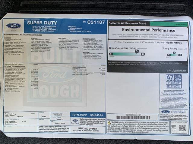 2025 Ford Super Duty F-350 DRW XL 2WD Reg Cab 169" WB 84" CA