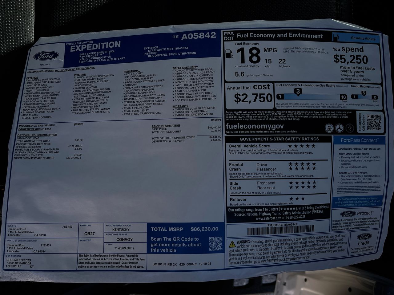 2026 Ford Expedition Tremor 4x4