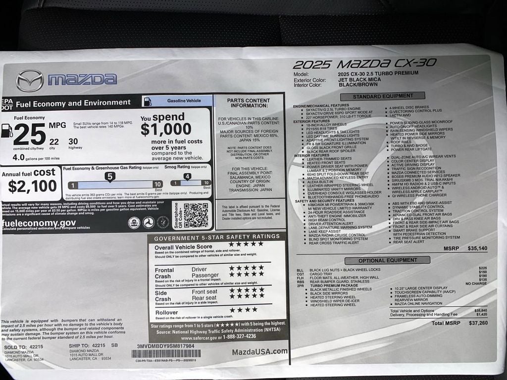 2025 Mazda Mazda CX-30 2.5 Turbo Premium Package