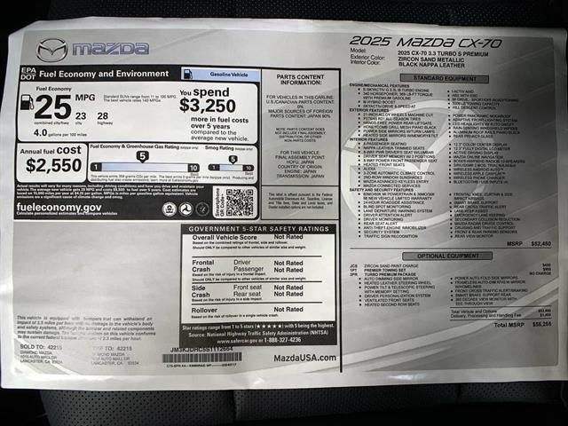 2025 Mazda Mazda CX-70 3.3 Turbo S Premium AWD