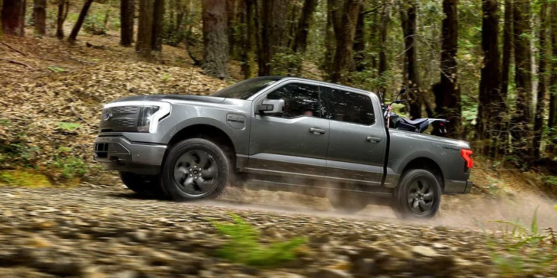 Ford F-150 Lightning in woods