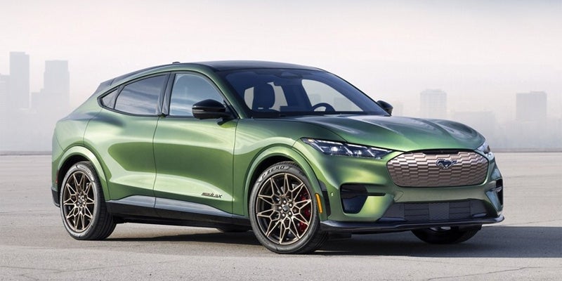 green Ford Mustang Mach-E